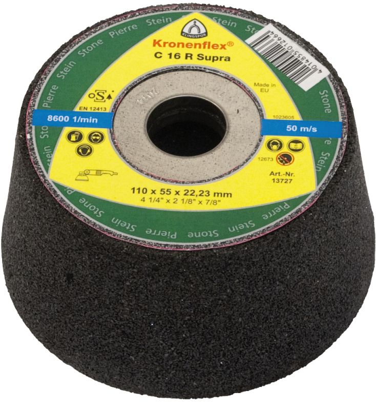 Produktbild Klingspor C 16 R Schleiftopf, 110 x 55 x 22,23 mm gekröpft