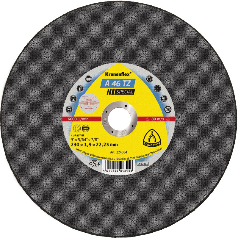 Produktbild Klingspor A 46 TZ Trennscheiben, 230 x 1,9 x 22,23 mm gekröpft