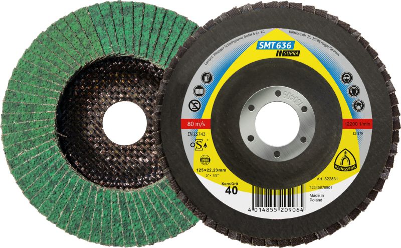 Produktbild Klingspor SMT 636 Schleifmopteller Multibindung, 125 x 22,23 mm Korn 60 gewölbt