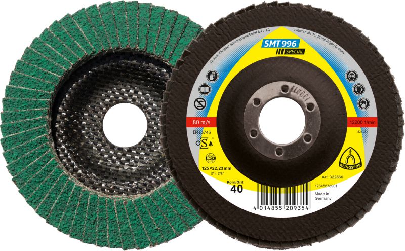 Produktbild Klingspor SMT 996 Schleifmopteller Multibindung Keramik, 115 x 22,23 mm Korn 40 gewölbt