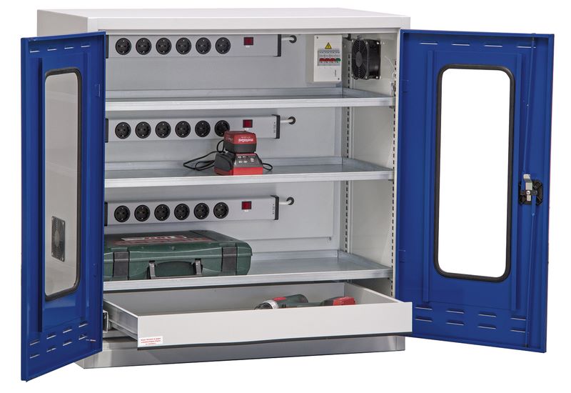 Produktbild KLW Akkuladeschrank 1000 x 1000 x 490 mm mit Acrylglas-Sichtfenster