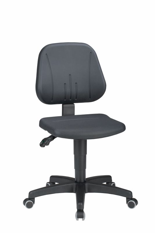 Produktbild KLW Arbeitsdrehstuhl mit Permanentkontaktmechanik mit Rollen schwarz