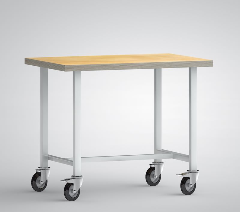 Produktbild KLW Beistell-Standard-Werkbank fahrbar 1000 x 700 x 840 mm