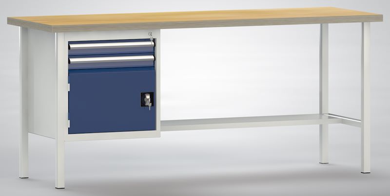 Produktbild KLW Ergo Standard Werkbank 2 Schubladen 1 Tür 2000 x 700 x 900 mm