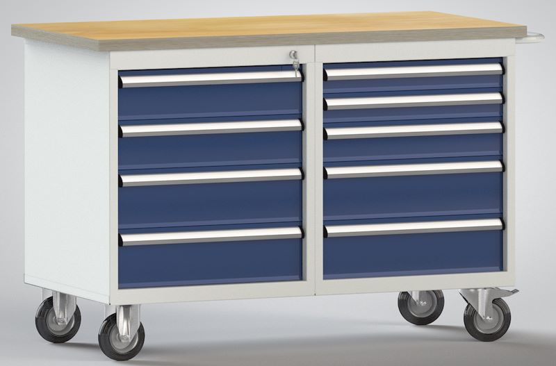 Produktbild KLW Fahrbare Werkbank 1200 x 700 x 840 mm 4 Rollen