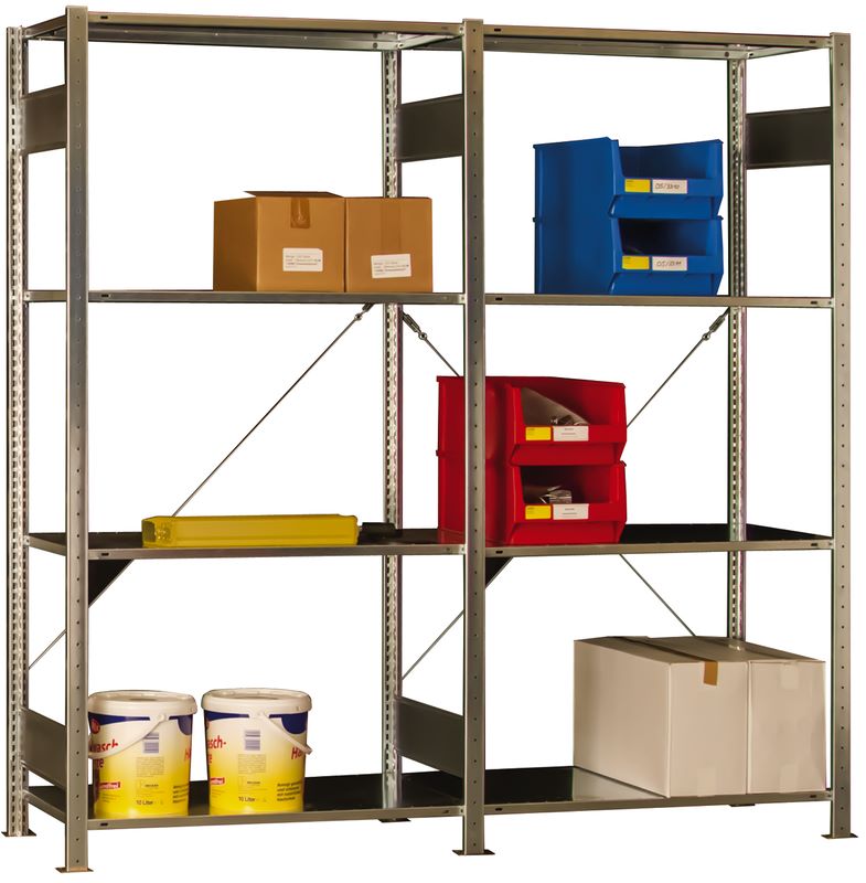 Produktbild KLW Grund-Steckregal verzinkt 2000 x 1054 x 534 mm