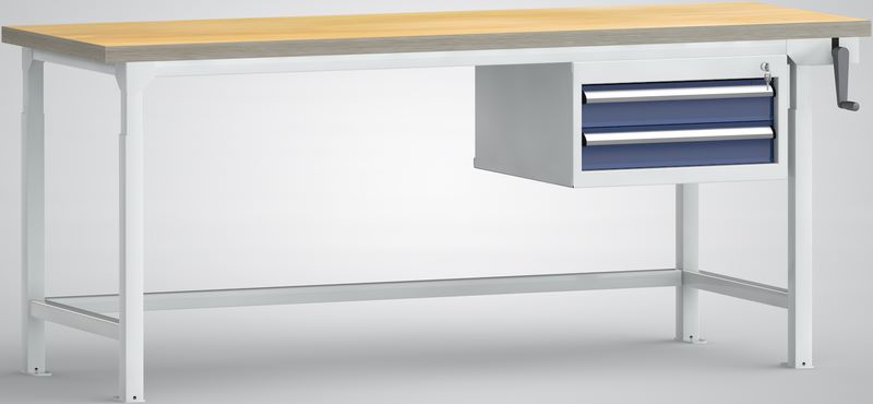 Produktbild KLW Profi Hydraulik Werkbank höhenverstellbar mit Handkurbel 2000 x 800 x 750 mm