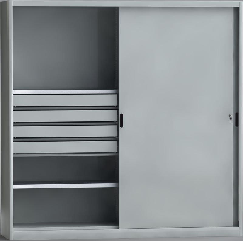 Produktbild KLW Schiebetürenschrank mit Mittelwand 2000 x 2000 x 525 mm bild 2