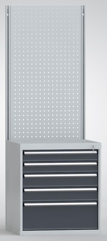 Produktbild KLW Schubladenschrank H 800 mm B 725 mm T 605 mm mit C-Ständer und Lochplatte