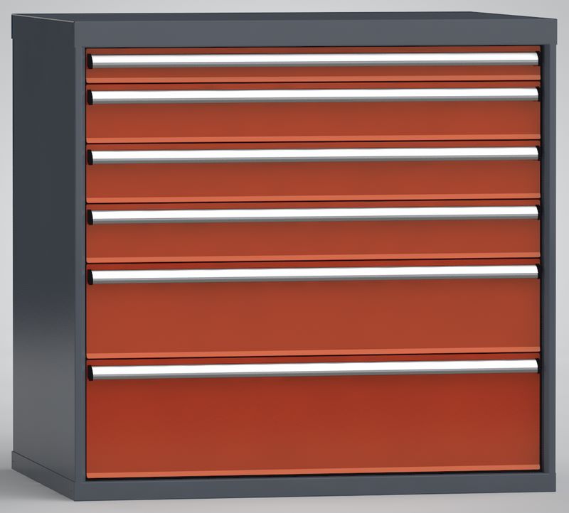 Produktbild KLW Schubladenschrank 6 x Vollauszug 75 kg 1000 x 1031 x 750 mm