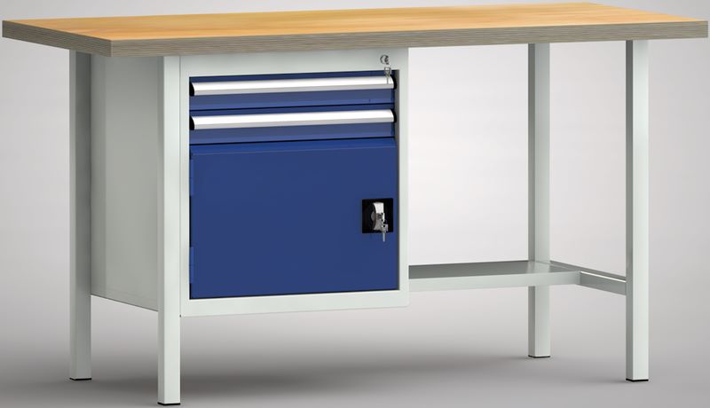 Produktbild KLW Kombiwerkbank 1500 x 700 x 840 mm 2 Schubladen 1 Flügeltür