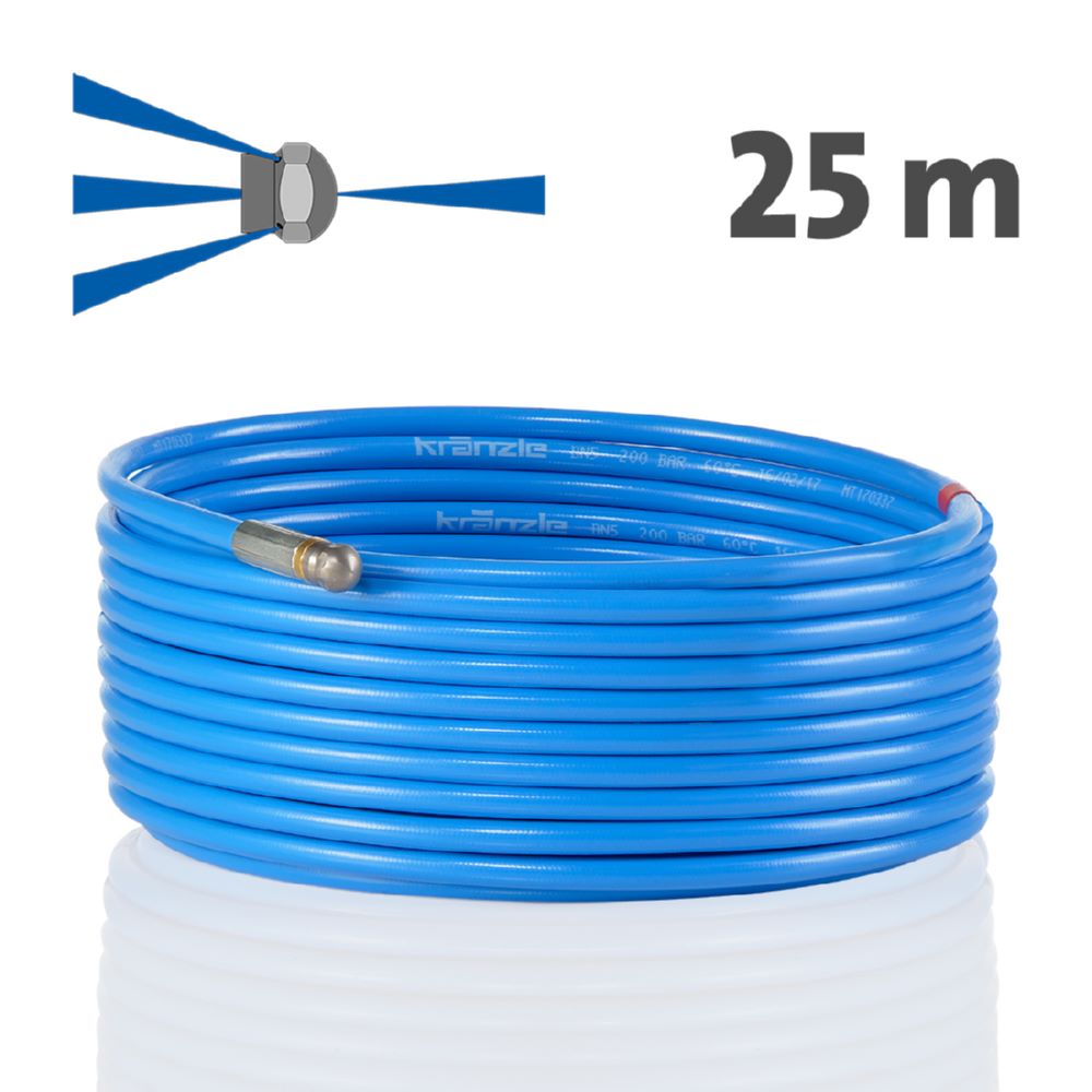 Produktbild Kränzle Rohrreinigungsschlauch 25 m Stecksystem D12 mit Frontbohrung