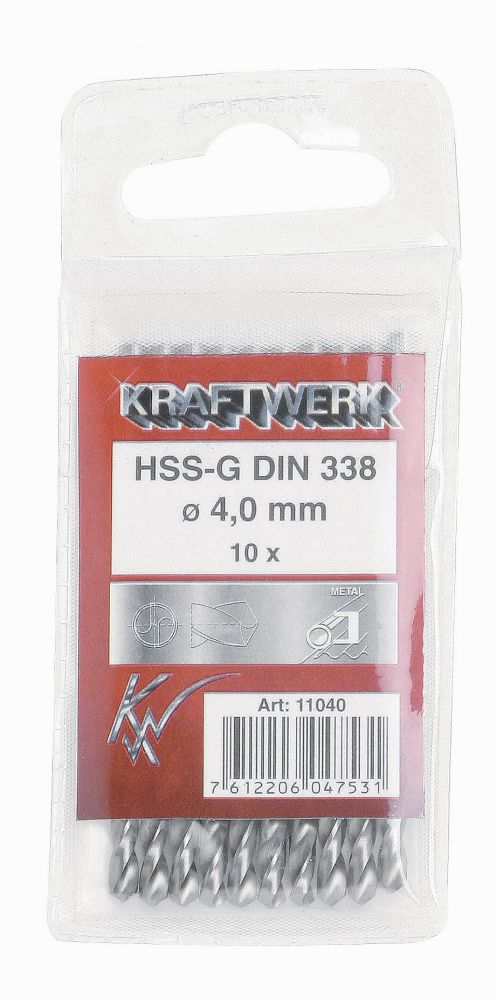 Produktbild KRAFTWERK Spiralbohrer HSS-G DIN 338-N 4.0 mm bild 2