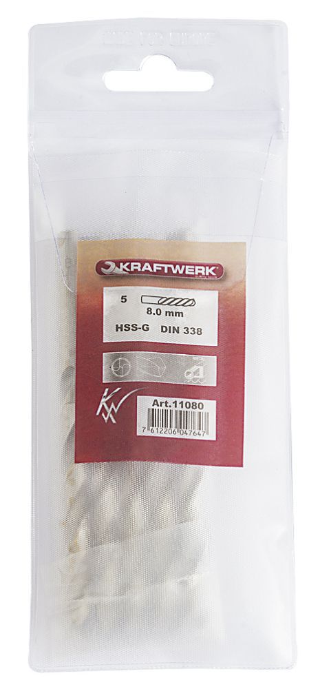Produktbild KRAFTWERK Spiralbohrer HSS-G DIN 338-N 8.0 mm bild 2