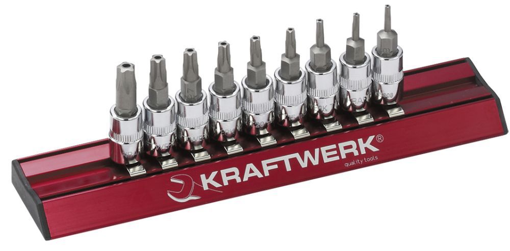 Produktbild KRAFTWERK 5 Stern Loch TX Bit Stecknussatz 9 Teile