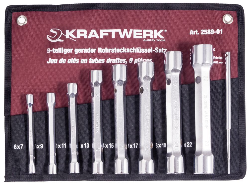 Produktbild KRAFTWERK Rohrsteckschlüsselsatz 6-22 mm + Stift 9 Teile
