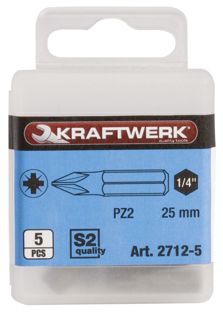 Produktbild KRAFTWERK 1/4" Pozidriv bit 25 mm Nr. 2, 5Stk
