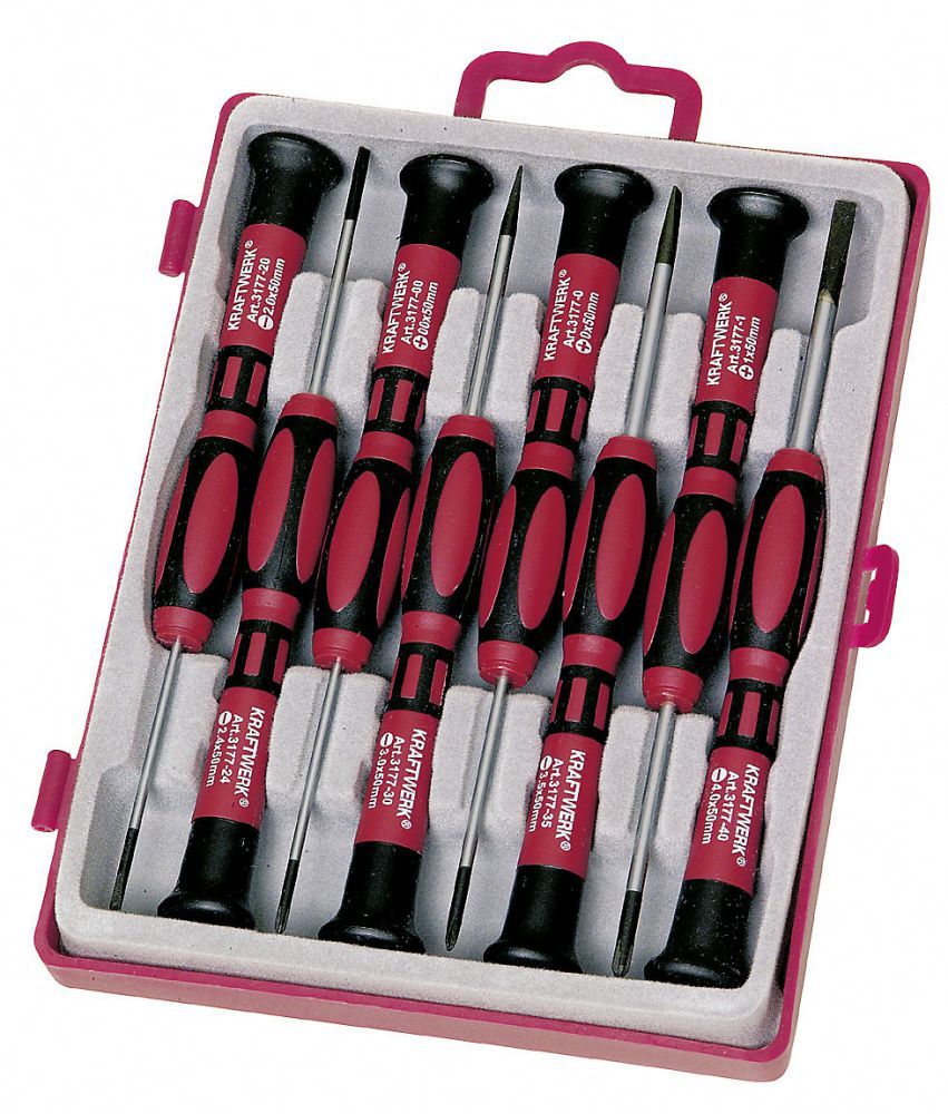 Produktbild KRAFTWERK Präzisions Schraubendrehersatz -/+ 8 Teile