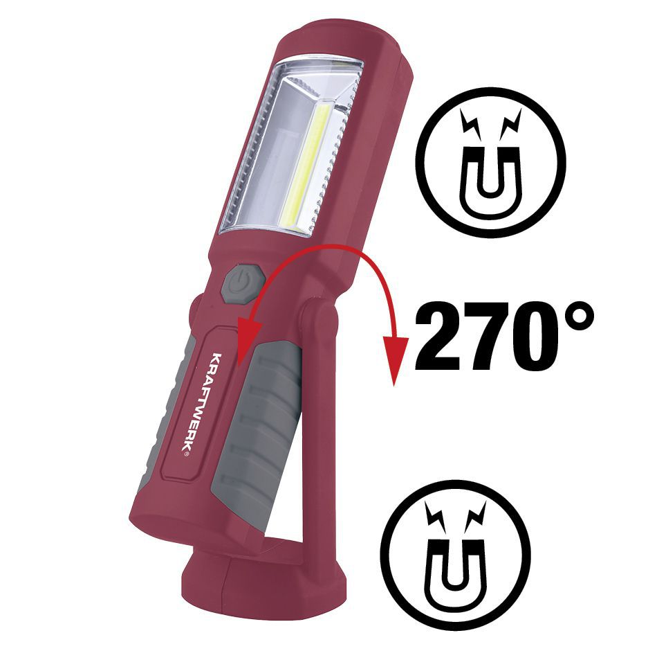 Produktbild KRAFTWERK Akku Handlampe 2W+3 LED COB LED bild 5