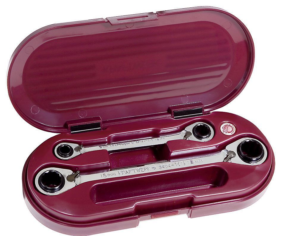 Produktbild KRAFTWERK Ratschen Doppelringschlüssel Satz CLICKRAFT 2 Teile