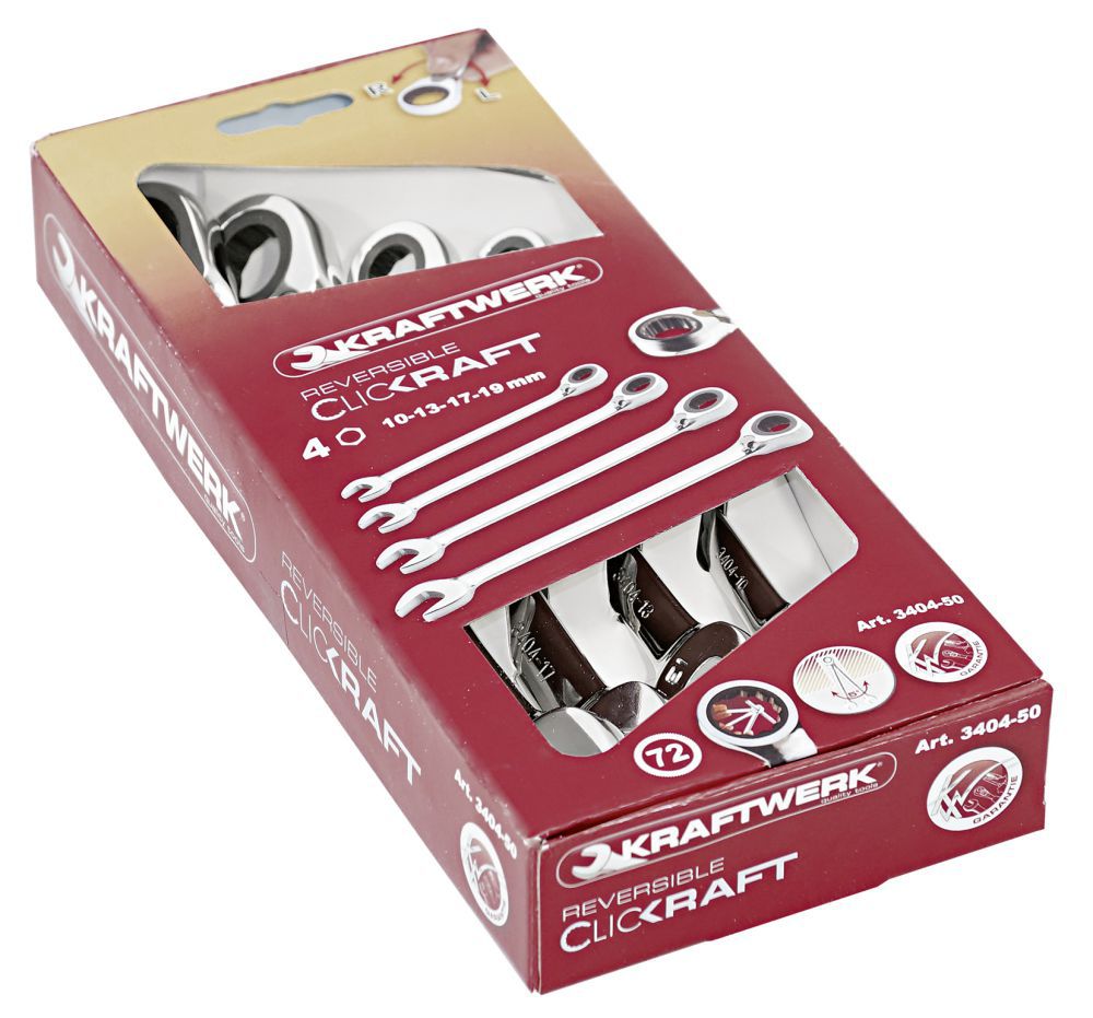 Produktbild KRAFTWERK Ratschen Ringmaulschlüssel Satz 4 Teile bild 2
