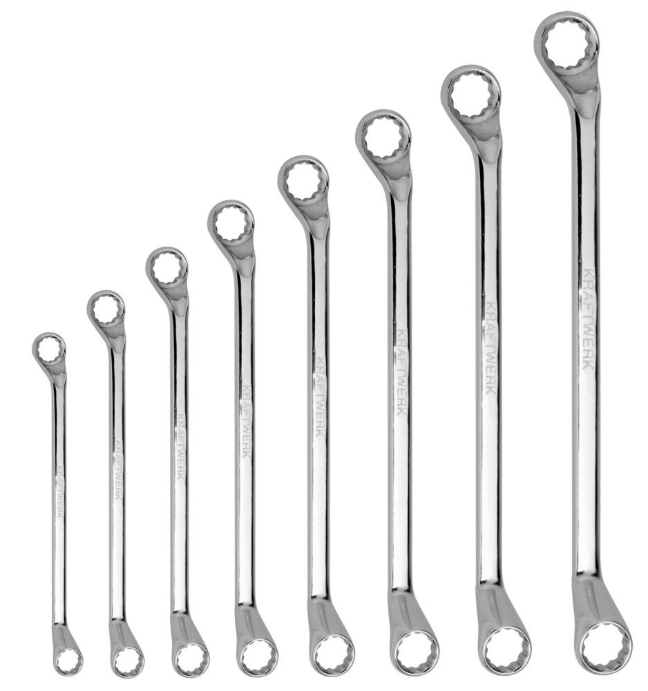 Produktbild Kraftwerk Doppelringschlüssel Satz gekröpft 6 bis 22 mm mit 8 Teilen