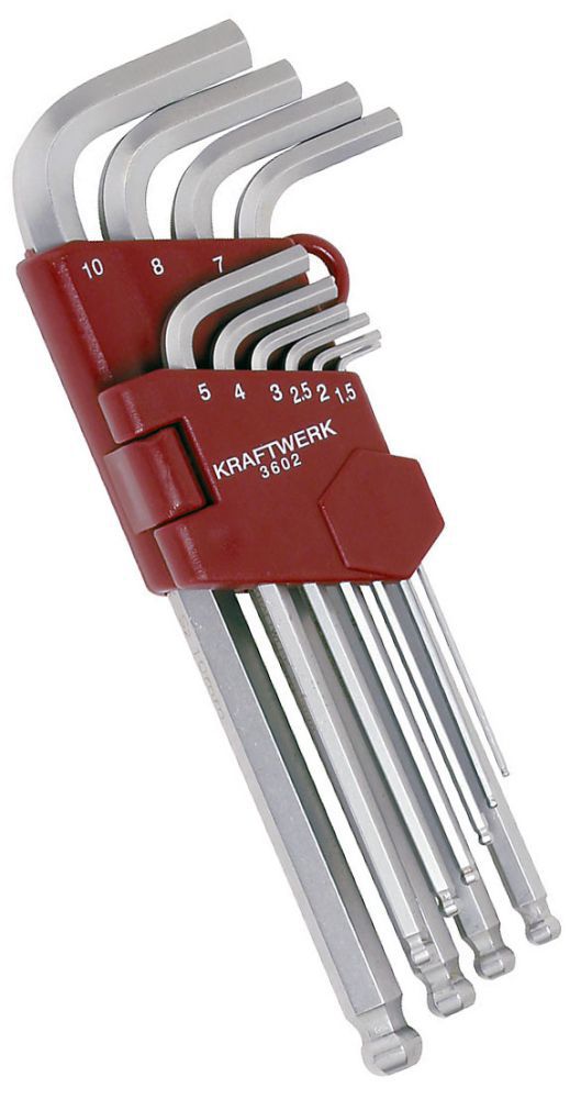 Produktbild KRAFTWERK Kugelkopf Innensechskant Satz 1.5 bis10 mm 10 Teile