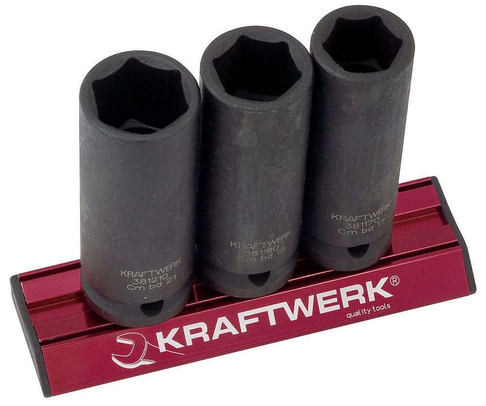 Produktbild KRAFTWERK Schlag Steckschlüssel Satz lang 1/2" 3 Teile