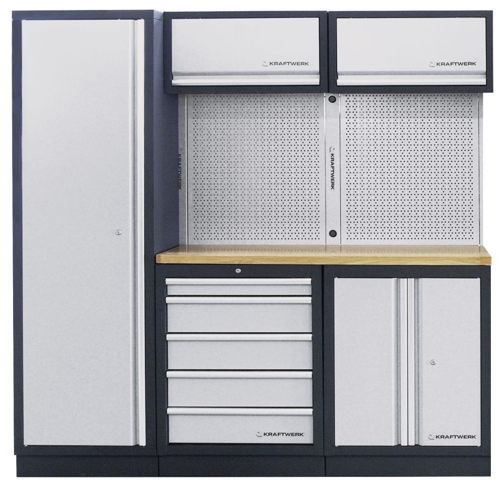 Produktbild Kraftwerk MOBILIO 3 Element Werkstatt Schrankwand mit Arbeitsplatte