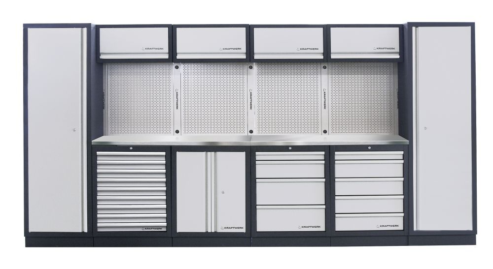 Produktbild Kraftwerk MOBILIO 6 Element Werkstatt Schrankwand rostfreie Arbeitsplatte