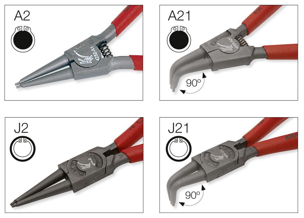 Produktbild KRAFTWERK hightech Seegerring Zangensatz 4 Teile