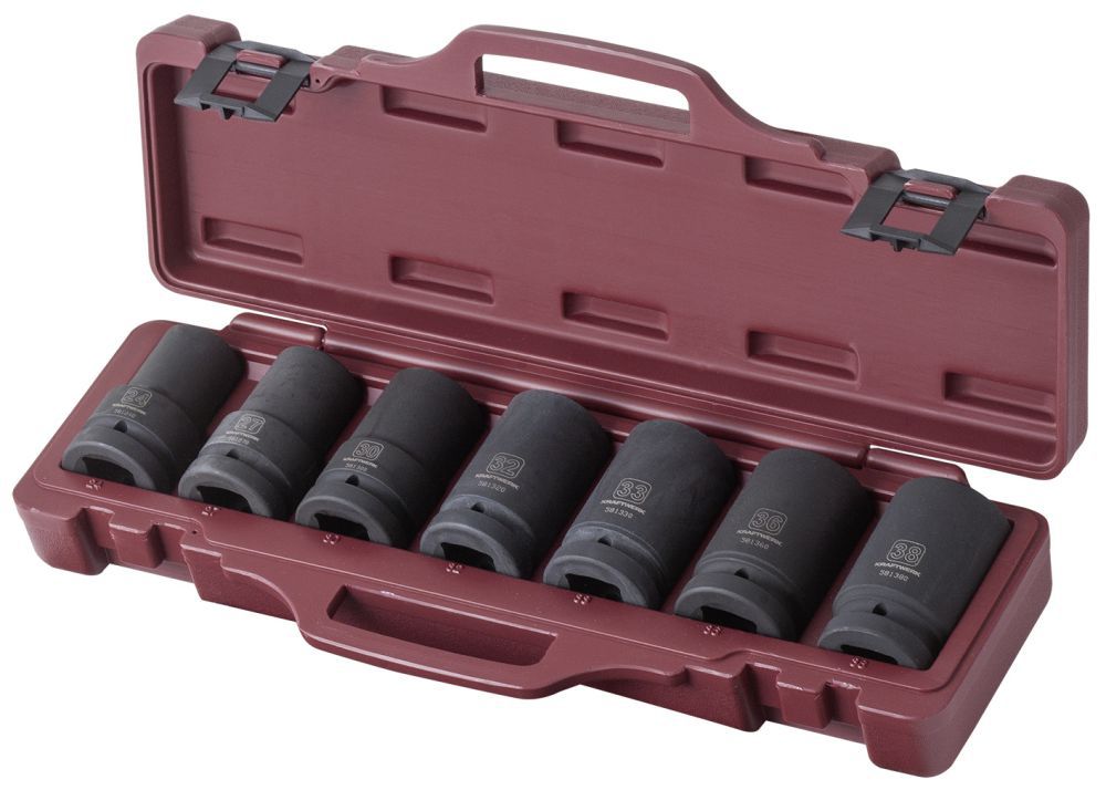 Produktbild KRAFTWERK Schlag Steckschlüssel Satz tief 1" 7 Teile