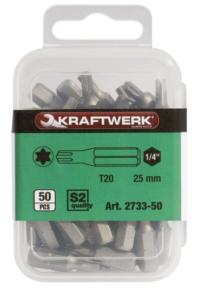Produktbild Kraftwerk 1/4 Zoll Torx Bit 25mm T20 50 Stück