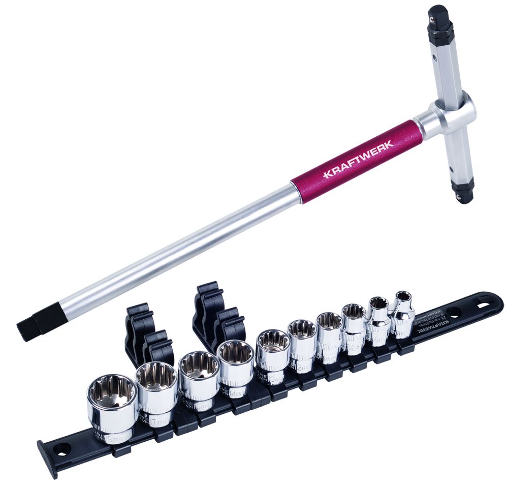 Produktbild Kraftwerk COMBI Steckschlüsselsatz 3/8 Zoll mit T-Schlüssel 11 teilig