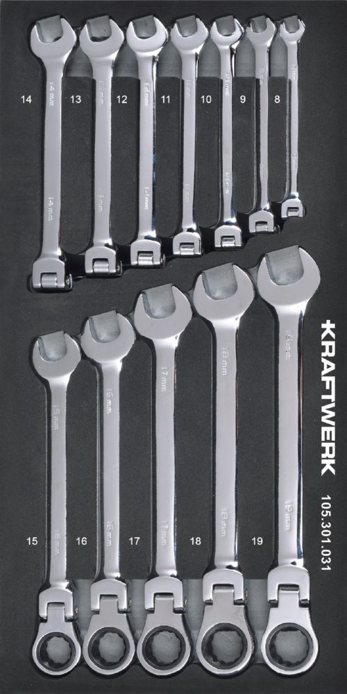 Produktbild Kraftwerk Gelenk Ring Ratschen Satz 12 teilig