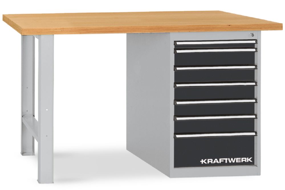 Produktbild Kraftwerk Industry Werkbank 840x1500x700 mm TL 250 kg mit Schubladenbox 7