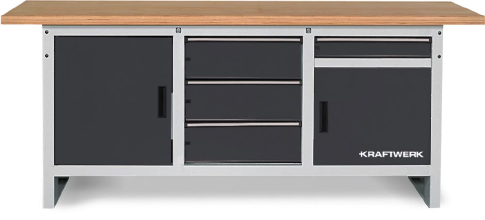 Produktbild Kraftwerk Industry Werkbank 840x2000x700 mm mit 2 Türen und 4 Schubladen