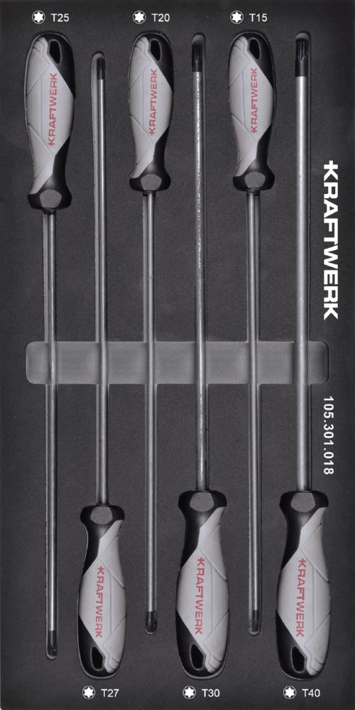 Produktbild Kraftwerk Lange Schraubendreher TX Torx 6 teilig 20 x 40 Einlage