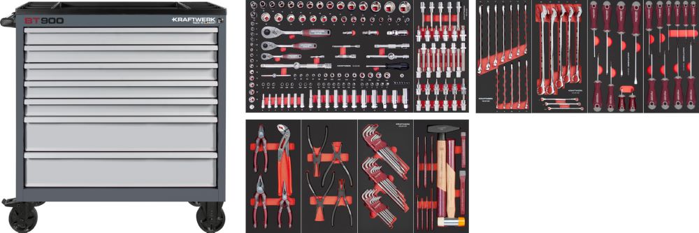Produktbild Kraftwerk BT LINE Werkstattwagen BT900 mit 7 Schubladen 244 Teile