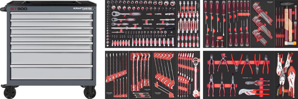 Produktbild Kraftwerk BT LINE Werkstattwagen BT900 mit 7 Schubladen 278 Teile