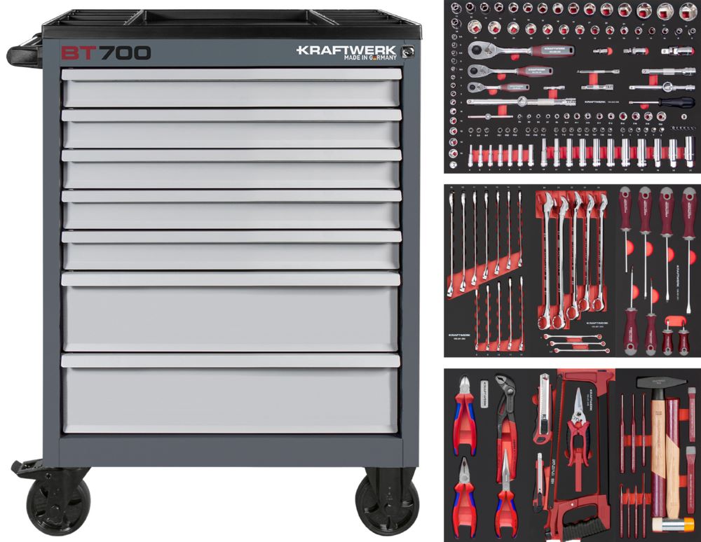 Produktbild Kraftwerk BT LINE Werkstattwagen BT700 mit 7 Schubladen 190 Teile