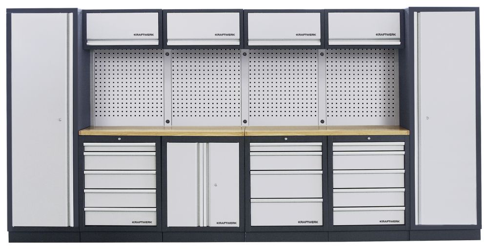 Produktbild Kraftwerk MOBILIO 6 Element Werkstatt Schrankwand mit multiplex Arbeitsplatte