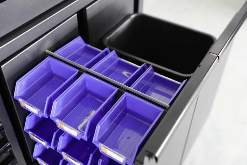 Produktbild MOBILIO Black 2er Werkstattsystem breit Platte aus Edelstahl bild 3