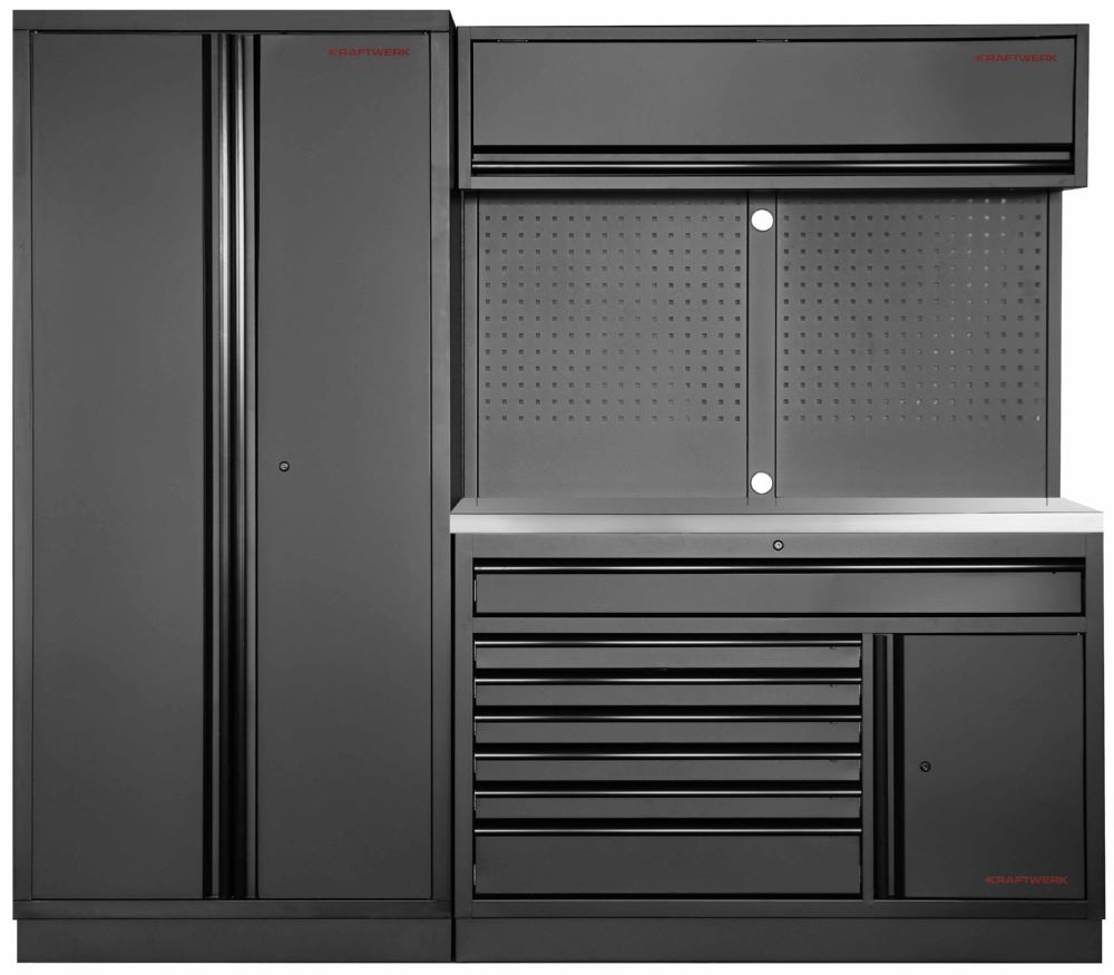 Produktbild Kraftwerk MOBILIO Black 2er Werkstattschrank breit schwarz Edelstahl