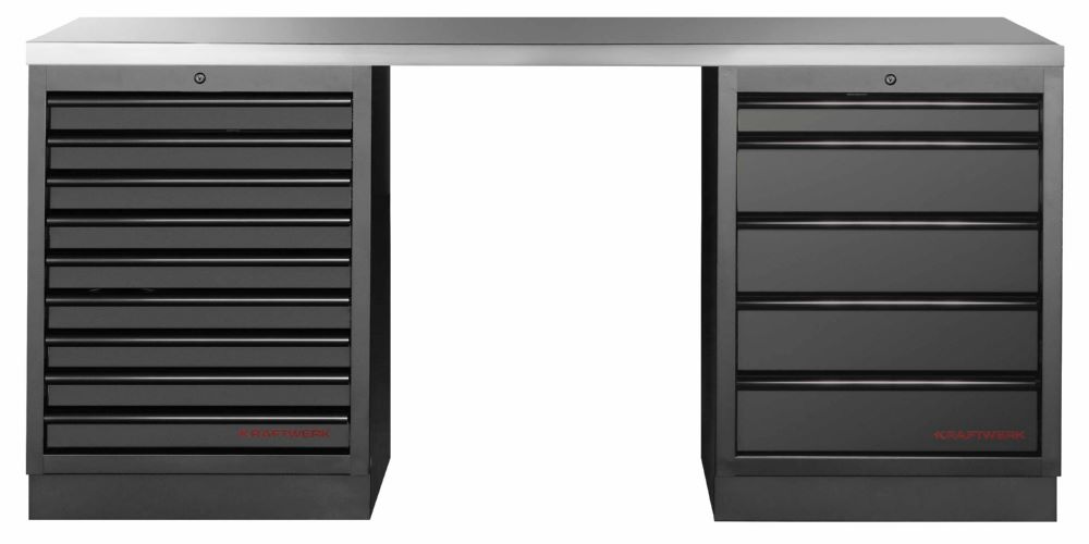 Produktbild Kraftwerk MOBILIO Black 2er Werkstattschrank Edelstahl 430