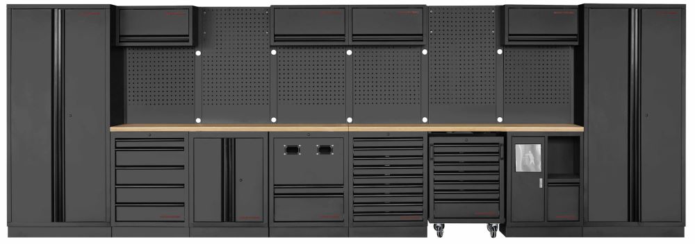 Produktbild Kraftwerk MOBILIO Black 8er Werkstattschrank Platte aus Buche