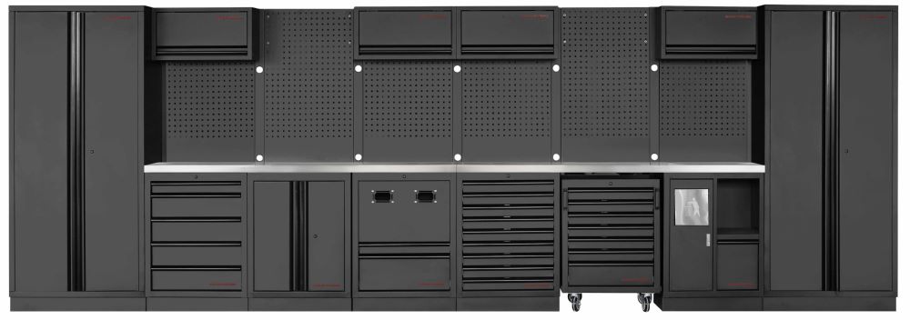 Produktbild Kraftwerk MOBILIO Black 8er Werkstattschrank Platte aus Edelstahl 430