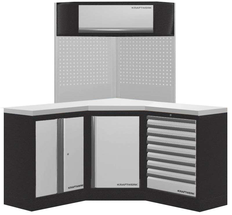 Produktbild Kraftwerk Mobilio 3er Eckelement Edelstahl