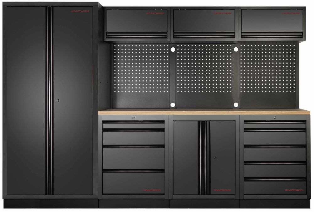 Produktbild Kraftwerk MOBILIO Ex Black Werkstattschrank Kombi mit Lochwand Buche