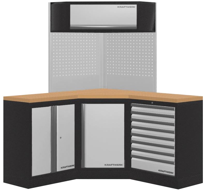 Produktbild Kraftwerk Mobilio 3er Kombi Eckelement Buche H 910 x B 864 x T 458 mm